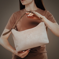 Сумка замшева жіноча Vittorio Safino VSL 043 бежева (ручка шкіра Корсика)