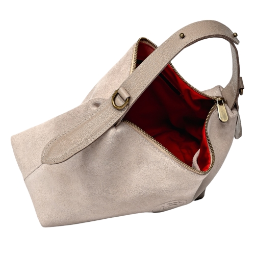 Сумка женская замшевая Vittorio Safino VSL 043 бежевая (ручка кожа Корсика)