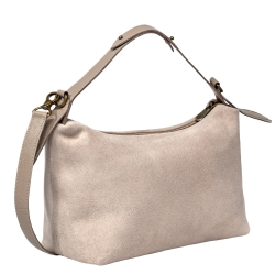 Сумка замшева жіноча Vittorio Safino VSL 043 бежева (ручка шкіра Корсика)