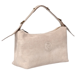 Сумка замшева жіноча Vittorio Safino VSL 043 бежева (ручка шкіра Корсика)