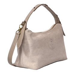 Сумка замшева жіноча Vittorio Safino VSL 043 бежева (ручка шкіра Корсика)