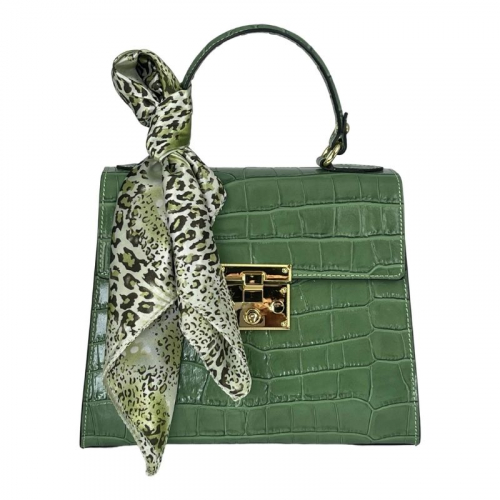 Сумка женская кожаная Genuine Leather 85123CC мятная