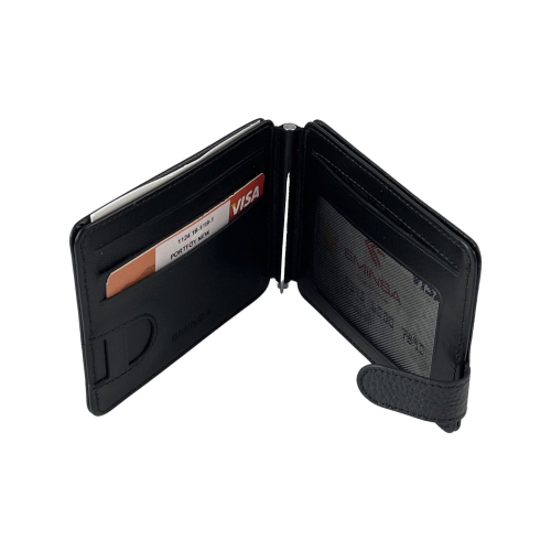 Гаманець-затискач для грошей чоловічий шкіряний Eminsa 1124 18-1/19-1 чорний