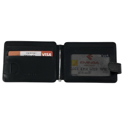 Гаманець-затискач для грошей чоловічий шкіряний Eminsa 1124 18-1/19-1 чорний