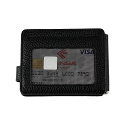 Гаманець-затискач для грошей чоловічий шкіряний Eminsa 1124 18-1/19-1 чорний