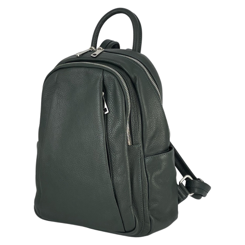 Рюкзак женский кожаный Genuine Leather 543311 темно-зеленый