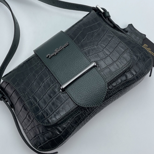 Сумка жіноча шкіряна Tony Bellucci 0517-360 темно-зелена