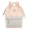 Рюкзак Himawari 1881-20 світло-рожевий із сірими вставками