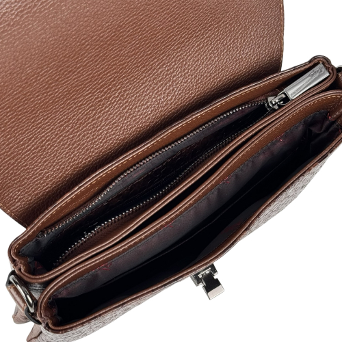 Сумка жіноча шкіряна лакована Karya 5073-559 коричнева