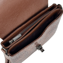 Сумка жіноча шкіряна лакована Karya 5073-559 коричнева