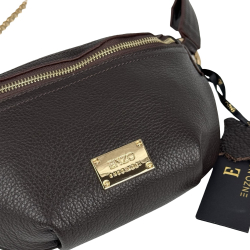 Сумка крос-боді жіноча шкіряна Enzo Nori EN1023-906 темно-коричнева