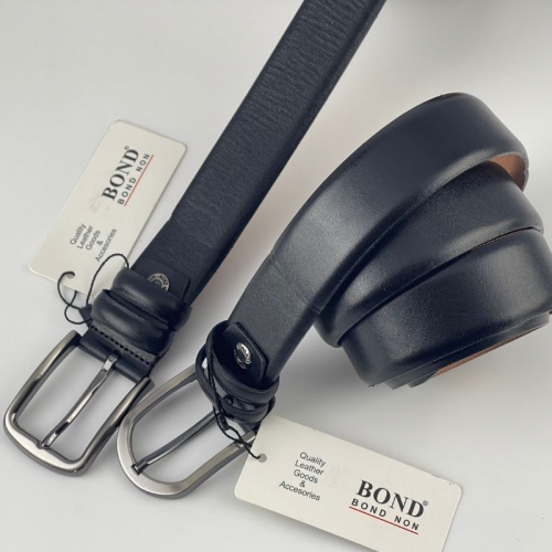Ремінь чоловічий шкіряний Bond Non 1000 115 см чорний