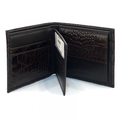 Гаманець чоловічий під крокодилячу шкіру Bond 519-355 темно-коричневий
