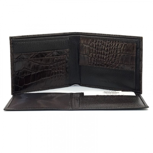 Гаманець чоловічий під крокодилячу шкіру Bond 519-355 темно-коричневий