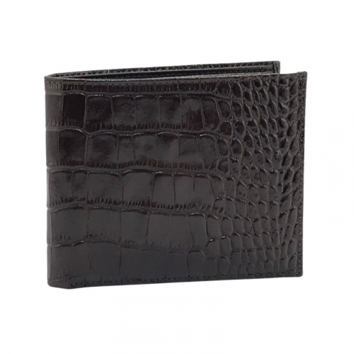 Гаманець чоловічий під крокодилячу шкіру Bond 519-355 темно-коричневий