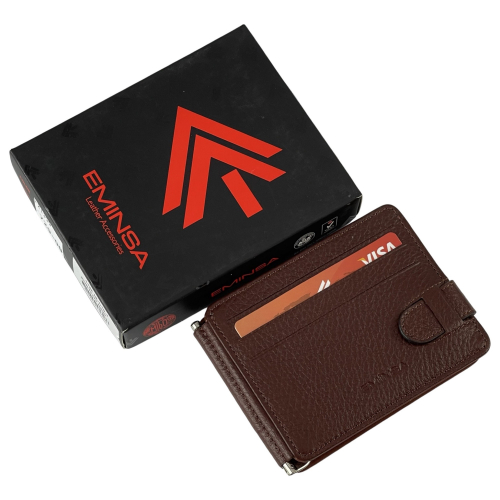 Кошелек-зажим для денег мужской кожаный Eminsa 1124 18-4/19-2 светло-коричневый