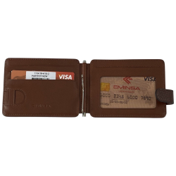 Гаманець-затискач для грошей чоловічий шкіряний Eminsa 1124 18-4/19-2​ світло-коричневий