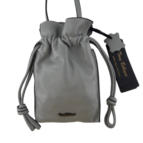 Сумка крос-боді жіноча шкіряна Tony Bellucci 0614-10 світло-сіра