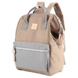 Рюкзак Himawari 1881-22 світло-коричневий із сірими вставками