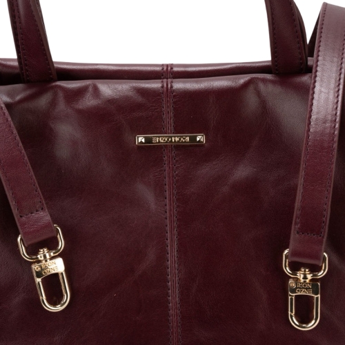 Сумка-саквояж женская кожаная Enzo Nori EN1095-KR06 бордовая
