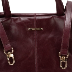 Сумка-саквояж женская кожаная Enzo Nori EN1095-KR06 бордовая