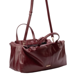 Сумка-саквояж женская кожаная Enzo Nori EN1095-KR06 бордовая