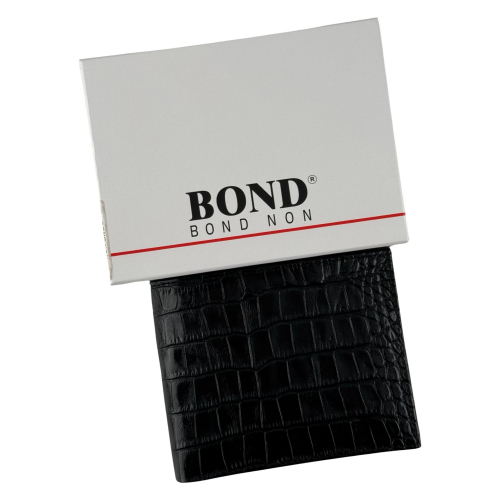 Гаманець чоловічий під крокодилячу шкіру Bond 519-356 чорний