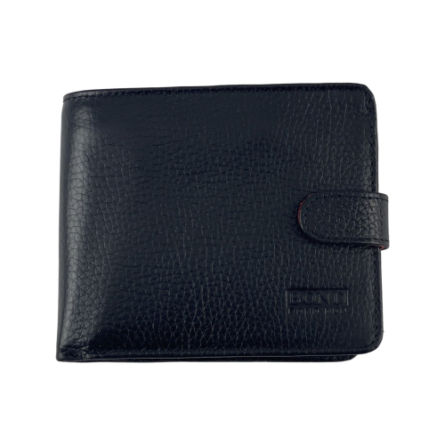 Кошелек мужской кожаный Bond 547-281-282 черный (внутри красный)