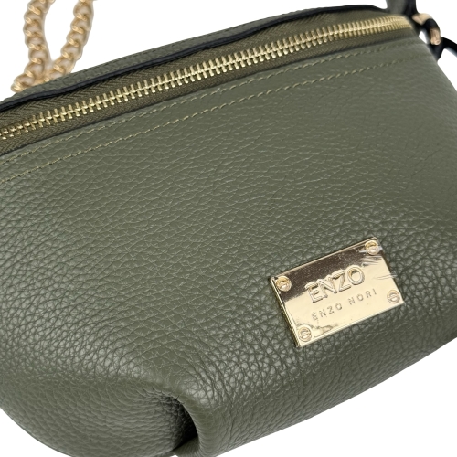 Сумка крос-боді жіноча шкіряна Enzo Nori EN1023-916 хакі