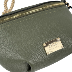 Сумка крос-боді жіноча шкіряна Enzo Nori EN1023-916 хакі