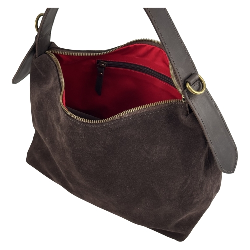 Сумка жіноча замшева Vittorio Safino VSL 043 коричнева (ручка Крейзи)