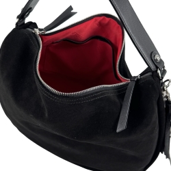 Сумка-хобо жіноча замшева Karya 2586-6 чорна