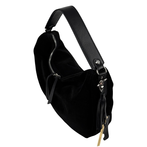 Сумка-хобо жіноча замшева Karya 2586-6 чорна