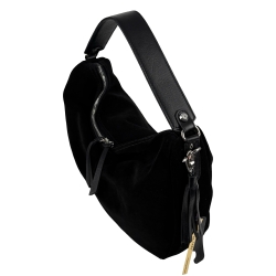 Сумка-хобо жіноча замшева Karya 2586-6 чорна