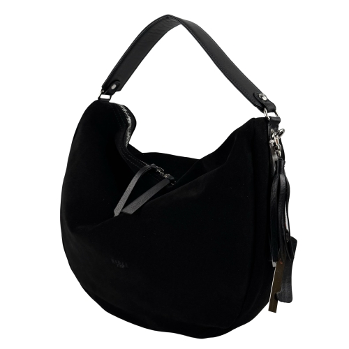 Сумка-хобо жіноча замшева Karya 2586-6 чорна