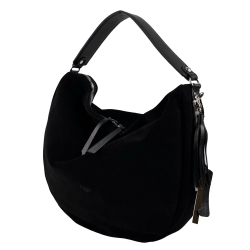 Сумка-хобо жіноча замшева Karya 2586-6 чорна