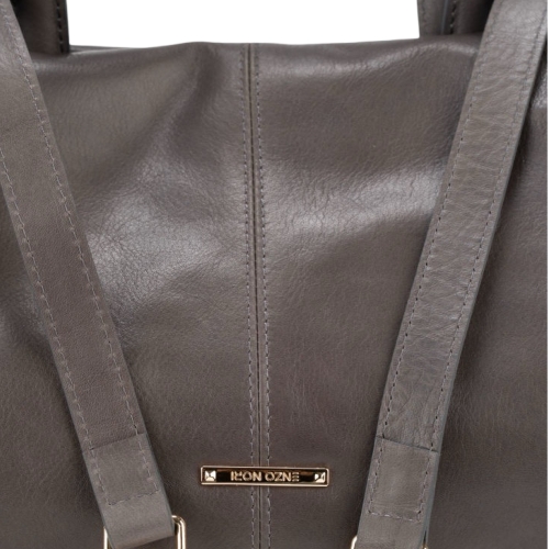 Сумка-саквояж женская кожаная Enzo Nori EN1095-KR05 серая