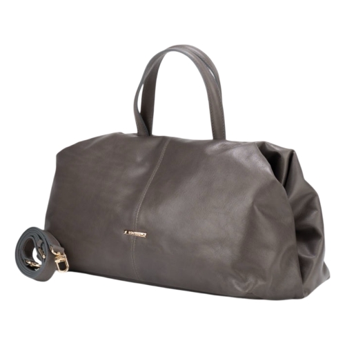 Сумка-саквояж женская кожаная Enzo Nori EN1095-KR05 серая