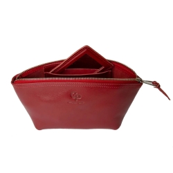 Косметичка женская кожаная Grande Pelle 805660 красная