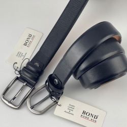 Ремінь чоловічий шкіряний Bond Non 1000 125 см чорний