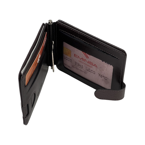 Гаманець-затискач для грошей чоловічий шкіряний Eminsa 1124 37-3/19-3​ темно-коричневий