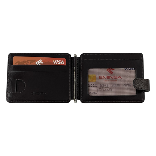 Гаманець-затискач для грошей чоловічий шкіряний Eminsa 1124 37-3/19-3​ темно-коричневий