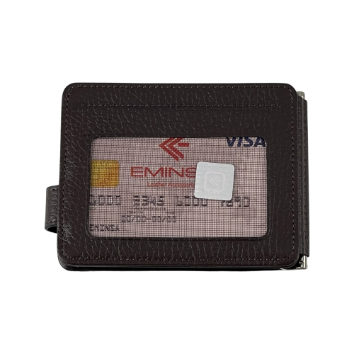 Гаманець-затискач для грошей чоловічий шкіряний Eminsa 1124 37-3/19-3​ темно-коричневий