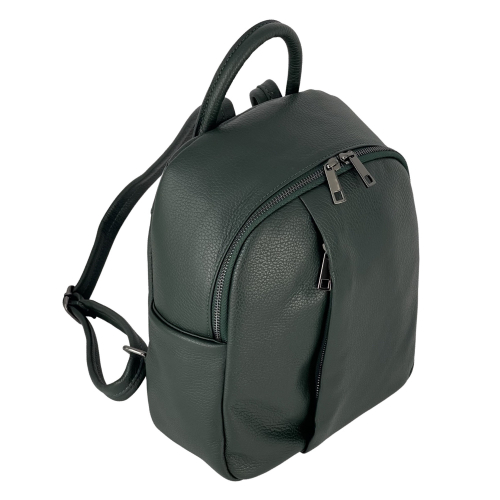 Рюкзак жіночий шкіряний Genuine Leather 05434 D14 темно-зелений