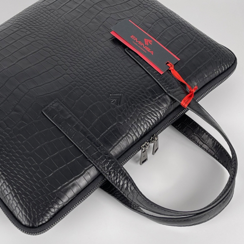 Сумка-портфель женский кожаный Eminsa 7138 4-1 черный 