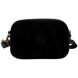 Сумка жіноча шкіряна із замшевою вставкою Vittorio Safino VSL 001 чорна 