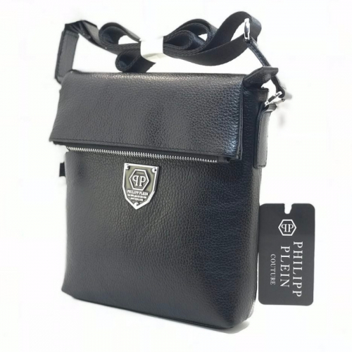 Сумка чоловіча шкіряна Philipp Plein 19000 чорна