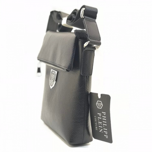 Сумка чоловіча шкіряна Philipp Plein 19000 чорна