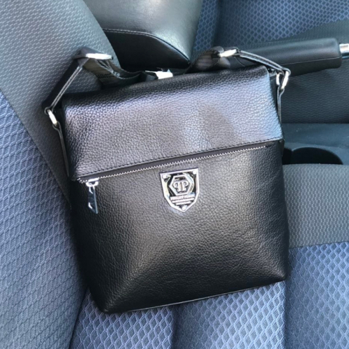 Сумка чоловіча шкіряна Philipp Plein 19000 чорна