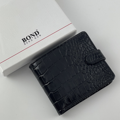Кошелек мужской под крокодиловую кожу Bond 547-356 черный
